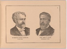 Roscoe Conkling James G. Blaine 1880s Vintage Political Figures Photo Reprint picture