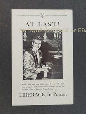 vintage LIBERACE at last in person ORIG PROMO ad jaffe ticket order form shriner picture