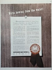 Westinghouse Radio Stations WOWO Ft Wayne IN KDKA WBZ KEX KYW Print Ad 1945 picture