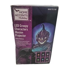 HOME ACCENTS HOLIDAY LED CREEPY CHARACTERS ILLUSION PROJECTOR + 6 SLIDES (New) picture