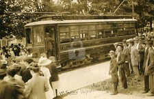 Flint Lake Interurban 1st Trolley 1910 Valparaiso IN RPPC Postcard COPY picture