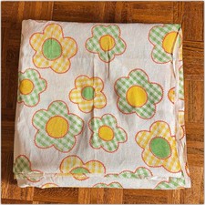 Vintage 9.6 Yds Burlap Jute Fabric Retro Mod Flower Power Gingham MCM 60s 70s picture
