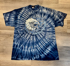 VTG 90s Dudley's San Francisco Harley-Davidson Tie Dye Eagle Logo Tee Shirt picture