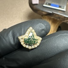 10k Solid Gold W/ 20 Seed Pearl Alpha Kappa Alpha Sorority Badge Pin 3.8 grams picture