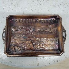 Vintage Niagara Falls Souvenir Tray Japan Maid of the Mist Rainbow Bridge picture