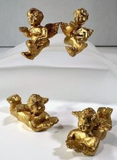 Miniature Golden Angels Outstretched and Sitting Figurines Mix of 4 picture