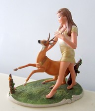 VERY RARE LASZLO ISPANKY WOMAN w/ DEER FIGURINE LIMITED EDITION 9