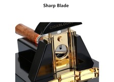 LUXURY Cigar Cutter Steel Sharp Blade Table Top Guillotine WE SHIP OVERSEAS picture