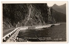 Real Photo Postcard RPPC Clallam County WA Section Of Road Around Lake Crescent picture