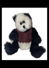 Vintage Ty Collectible Checkers Panda Bear Collection 1993 Wear knit sweater fun picture