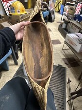 Souvenir Hemlock Bark Canoe 1941/native Made/19 Inches Long picture