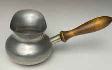 Stieff Pewter Pipkin Pot Sauce Server Brandy Warmer Wooden Handle Vtg P53-13 ATC picture