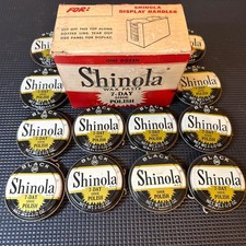 Shinola 1950s Shoe Polish NOS Display Handler with 12 Cans of NOS Wax Paste picture