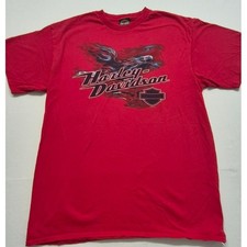 Harley Davidson Motorcycle red eagle log graphic t-shirt Mobile, Alabama sz Lg. picture