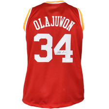 Hakeem Olajuwon Autographed Houston (Red #34) Custom Jersey - JSA picture
