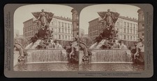 Photo:Stettin Pomerania Germany 1903 Town Hall Square Monumental Fountain picture