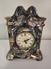 Vntg Lanshire Genuine Abalone Shell Electric Mantle Clock Tested & Working  picture