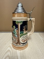 A.J. Thewalt #538 Hunting Dog with Rabbit German Beer Stein 0.5L Pewter Lid picture
