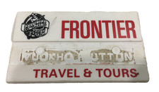 Vintage Frontier Travel & Tours Employee Pin Back Name Tag Badge picture