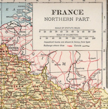 NORTHERN FRANCE 1921 MAP -  Original Dated Antique Poates Engraver Co. W Video picture