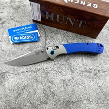 Benchmade Custom Mini 15085-SS Crooked River Satin Aluminum Blue G10 Knife picture