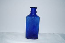 Vtg 1910s 1920s Illinois Glass Co Cobalt Blue Medicine Bottle 4oz Prescription picture