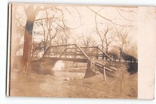 Postcard RPPC Bridge over Creek, Wenona Illinois, 1915, Postmarked picture