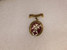 Old West Lancashire St. John Ambulance War Service Red Cross Pin Medal picture