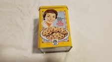 Nestle Toll House Cookies Collector Yellow Metal Tin 1939 1942 1954 Vintage picture
