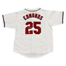Jim Edmonds Autographed Anaheim (White #25) Custom Stitched Jersey - JSA picture