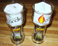 Vintage Libbey Glass Un-Candle Oil Water Candle With Floats & Wicks/TWO/NEW picture