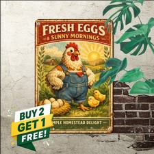 Make Farming Great Again Funny Hen Chicken Coop Plaque Retro Metal Tin Sign 8x12 picture