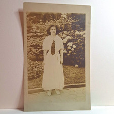 Real Photo RPPC Woman Portrait Outdoors Undivided Back Pre-1907 Unposted picture