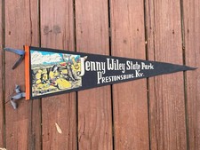 RARE VTG Jenny Wiley State Park Prestonsburg Kentucky White Squaw Pennant 1940's picture