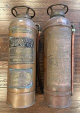 ✨2 Vintage Patina Buhl Alert Copper Brass Fire Extinguishers Original Ship Fast✨ picture