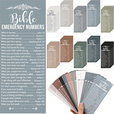 100 Pcs Christian Bible Verse Emergency Numbers Bookmark Christian Church Gift 2 picture