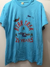 Vintage Star Trek 25th Anniversary Shirt Screen Stars Size Large Sci-Fi Blue picture