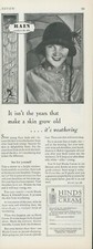 1928 Hinds Honey Almond Cream Lotion Woman Rain Gear Weathering Vtg Print Ad PR3 picture