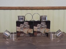 8 Vintage Wm Rogers Napkin Rings Silverplate Round Oneida 11 7309 picture