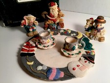 Vintage 1994 Popular Imports Christmas Miniature Tea Set picture