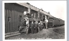 UP TRAIN & CREW nahcotta wa vintage reprint real photo postcard rppc washington picture
