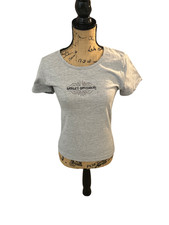 Vintage Harley Davidson Embroidered Filigree T-Shirt Small Salem OR Grey Top picture