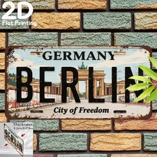 Vintage Aluminum Plaque Berlin Sign 12x6 Inches Metal Wall Decor picture