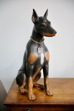 Doberman Pinscher Ceramic Dog Figurine Vintage Statue 1979 countertop display picture