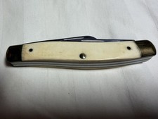 Schrade+ LTD Stockman, Brass Bolsters, White Micarta Handles, Pre-2004. Rare. picture