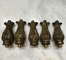 Vintage, Set of 5, Ornate Resin Lamp Finials, Bronze-colored, Screw Mounted picture