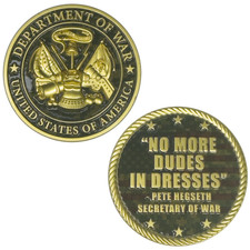 EL17-15 Secretary of War Pete Hegseth large Challenge Coin honoring Midnight Ham picture