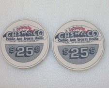 2 Cash & Co Casino $ 25 Chip Card Room Wenatchee Washington 1992-1997 picture