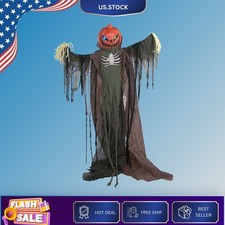 Haunted Hill Farm 6.7-Ft. Life-Size Pumpkin Scarecrow Animatronic picture