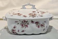 Antq.19th C. Doulton Burslem England Porcelain Serving Dish w/Lid - May Patteren picture